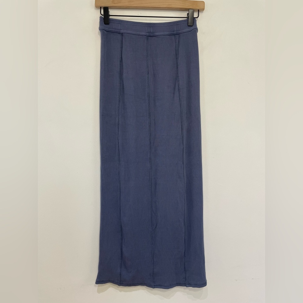ACNE STUDIOS Rib Knit Midi Skirt | Minimalist Scandi Stretch XS - Picture 4 of 13